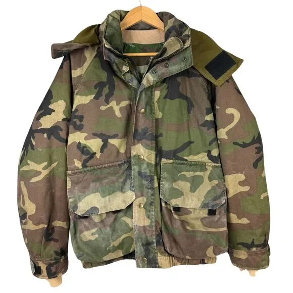 Vintage 80s 90s Columbia Hunting Jacket Men's Medium Tall Woodland